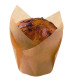 Caissette de cuisson forme tulipe en papier brun siliconé   H80mm