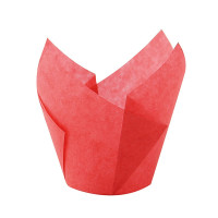Caissette de cuisson forme tulipe en papier rose ingraissable  H85mm