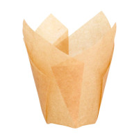 Caissette de cuisson forme tulipe en papier brun siliconé  H90mm