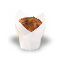 Caissette de cuisson forme tulipe en papier blanc siliconé   H95mm