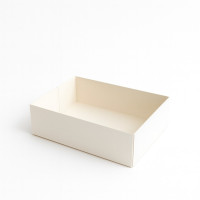 Boîte pâtissière carton blanc sans couvercle 180x120mm H50mm