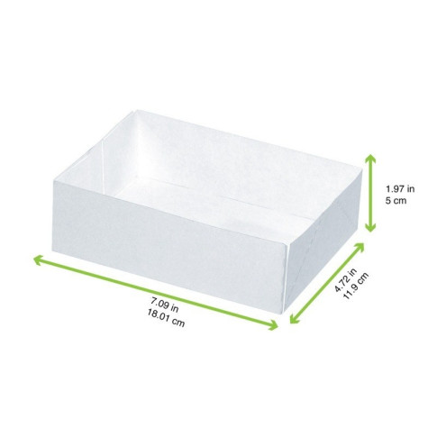 Boîte pâtissière carton blanc sans couvercle 180x120mm H50mm