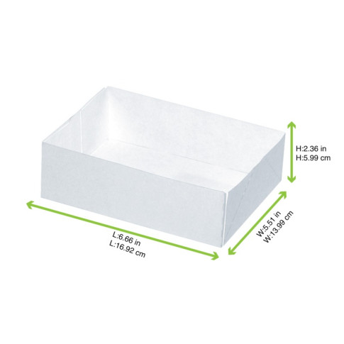Boîte pâtissière carton blanc sans couvercle 220x140mm H50mm