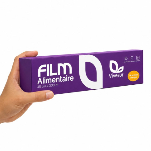 Film alimentaire PVC 300M en boite distributrice 490x90mm H90mm