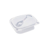 Boîte transparente avec espace pour spork 135x105mm H50mm 520ml