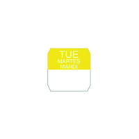 Rouleau étiquette jaune mardi  25x25mm