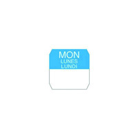 Rouleau étiquette soluble bleue lundi  25x25mm
