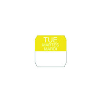 Rouleau étiquette soluble jaune mardi  25x25mm