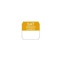 Rouleau étiquette soluble orange samedi  25x25mm