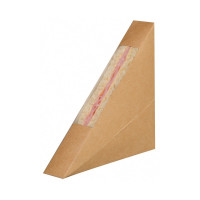 Triangle sandwich kraft simple à fenêtre  26x123mm H123mm