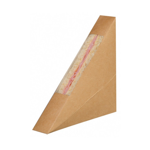 Triangle sandwich kraft simple à fenêtre  26x123mm H123mm