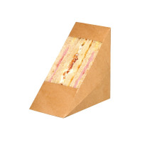Triangle sandwich kraft double à fenêtre  72x123mm H123mm