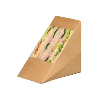 Triangle sandwich kraft triple à fenêtre  82x123mm H123mm
