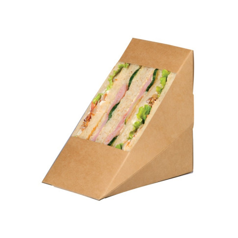 Triangle sandwich kraft triple à fenêtre  82x123mm H123mm