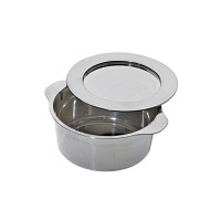 Mini chaudron plastique PS argenté avec couvercle   H34mm