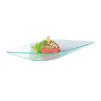 Mise en bouche plastique PS vert transparente forme diamant "Eleni" 130x41mm H20mm 15ml
