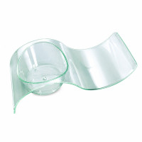 Mise en bouche  pot vague plastique PS vert transparente “Gizmo“  100x40mm H24mm
