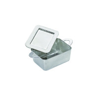 Mini marmite plastique PS argentée avec couvercle "Loukia"  95x53mm H35mm