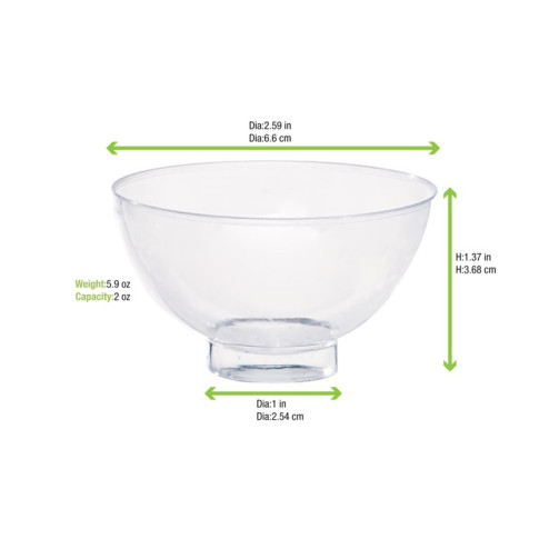 Mini coupelle plastique PS transparente "Milou"   H38mm 60ml