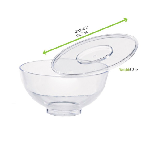 Couvercle transparent plat et rond en plastique PS  H2mm