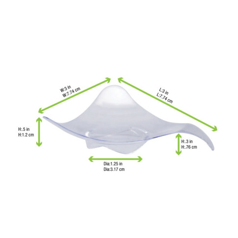 Mise en bouche plastique PS triangulaire "Triba" 80x80mm H20mm
