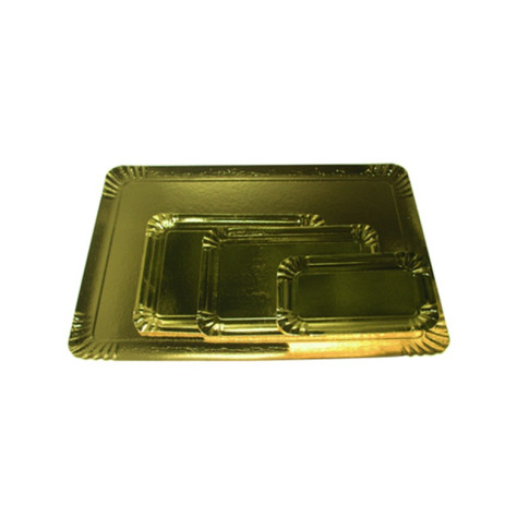 Plateau carton double face blanc intérieur/or extérieur 280x420mm