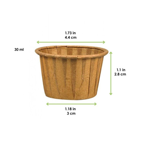 Pot papier plissé blanc avec Boite distributrice   H28mm 30ml