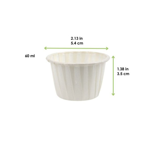Pot papier plissé blanc avec Boite distributrice   H35mm 60ml