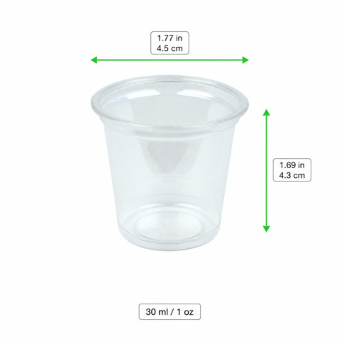 Pot plastique PET transparent  H43mm 30ml