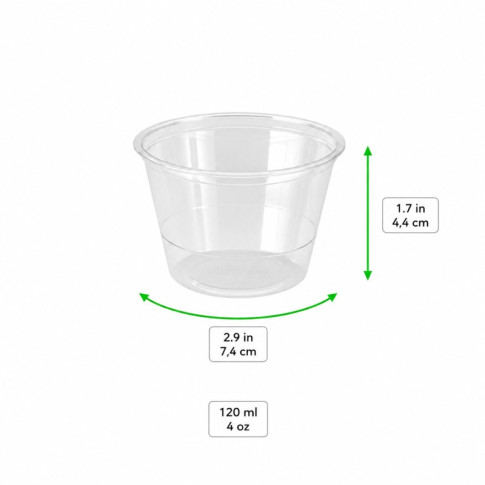 Pot plastique PET transparent   H44mm 120ml