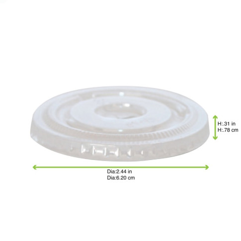 Couvercle transparent plat en plastique PET  H8mm