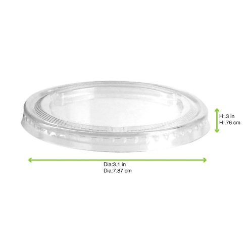 Couvercle transparent plat en plastique PET  H8mm