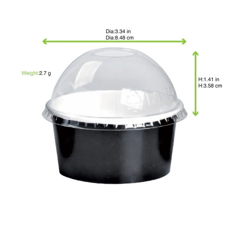 Couvercle dôme transparent en plastique PET  H36mm