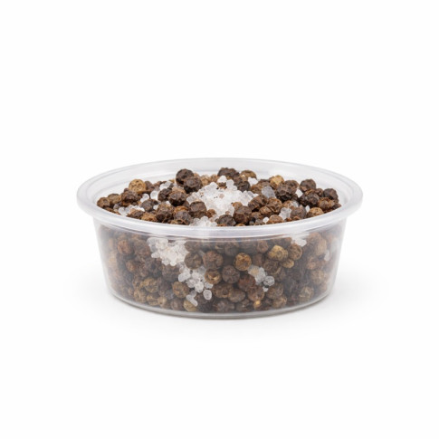Pot plastique PS translucide rond   H32mm 80ml