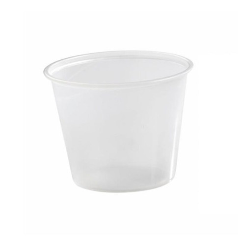 Pot plastique PS translucide rond   H59mm 150ml