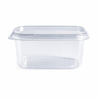 Boite plastique PP rectangulaire transparente  110x80mm H40mm 200ml