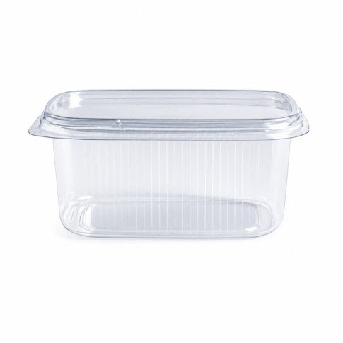 Boite plastique PP rectangulaire transparente  110x80mm H40mm 200ml