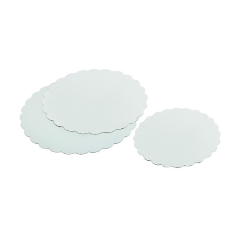 Rond festonné carton blanc