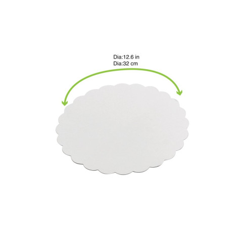 Rond festonné carton blanc