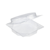 Boite blister plastique transparente avec couvercle charnière pour gâteau 26cm 315x315mm H110mm