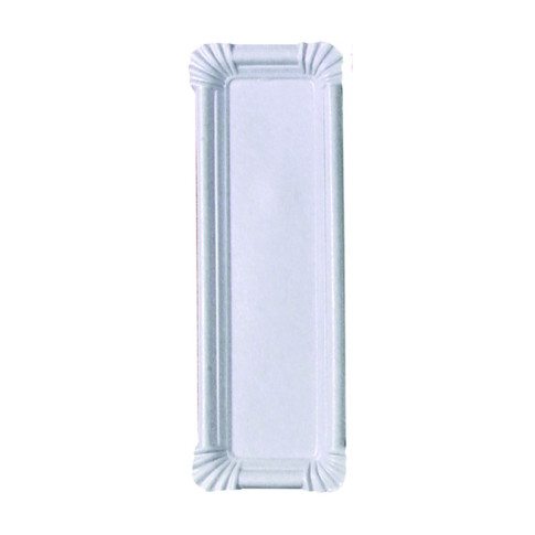 Assiette rectangulaire en carton recyclé blanc  230x80mm