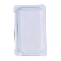 Assiette rectangulaire en carton vierge blanc 150x90mm