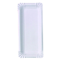 Assiette rectangulaire en carton recyclé blanc  240x110mm
