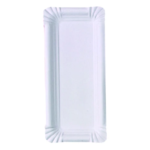 Assiette rectangulaire en carton recyclé blanc  240x110mm