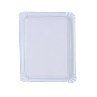 Assiette rectangulaire en carton vierge blanc 225gsm 200x160mm
