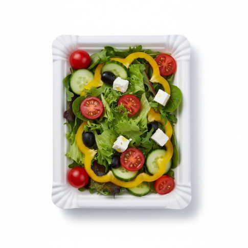 Assiette rectangulaire en carton vierge blanc 225gsm 200x160mm