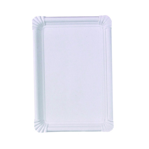 Assiette rectangulaire en carton blanc 260x180mm