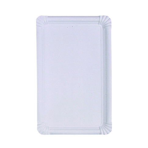 Assiette rectangulaire en carton recyclé blanc  330x190mm