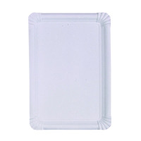 Assiette rectangulaire en carton blanc 334x245mm