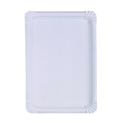 Assiette rectangulaire en carton blanc 334x245mm
